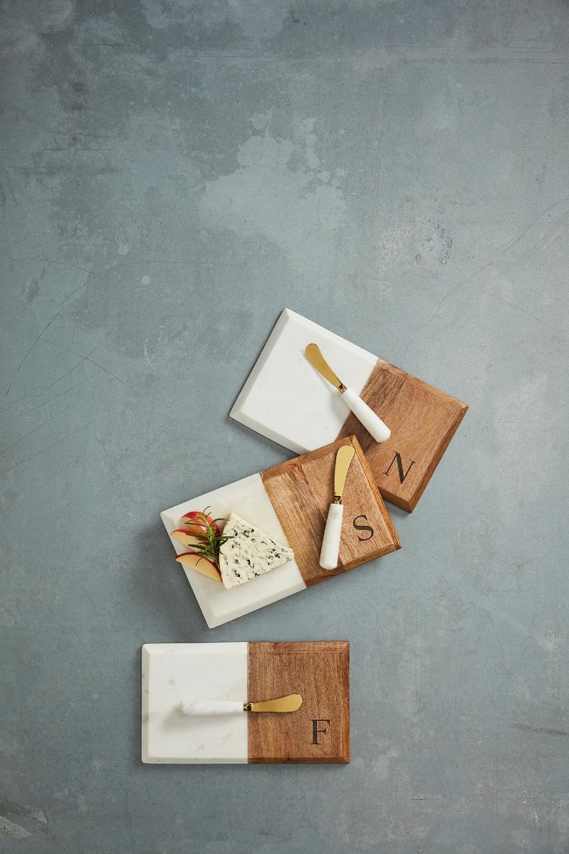 Initial Marble & Wood Set Copper Lane Gifts & Interiors