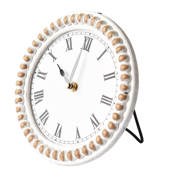 Round Beaded Frame Desk Clock Copper Lane Gifts & Interiors