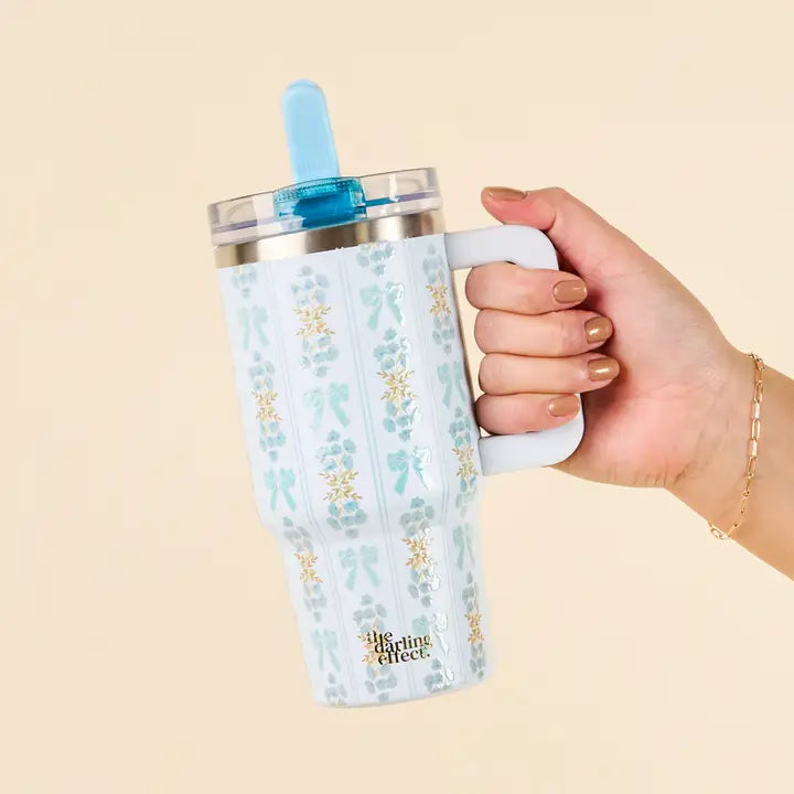 20 oz Lifestyle Flip Straw Tumbler-Oh So Fancy Blue