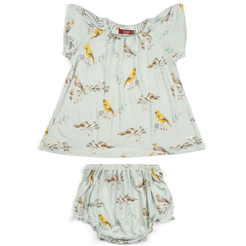 MILKBARN BAMBOO DRESS SET BLUE BIRD 3-6M Copper Lane Gifts & Interiors MILKBARN BAMBOO DRESS SET BLUE BIRD 3-6M Copper Lane Gifts & Interiors